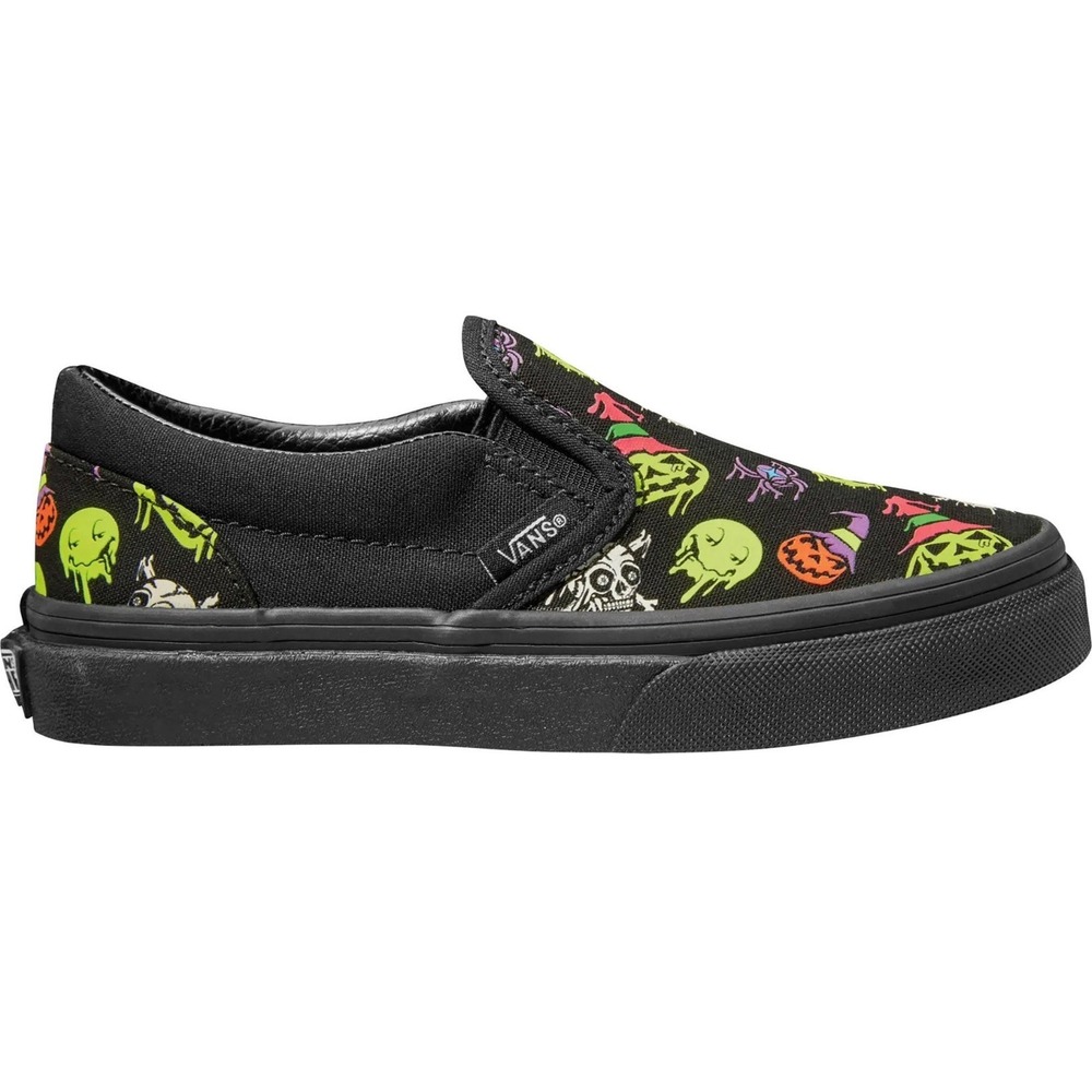 VANS‎ Classic Slip-On Trippy Drip Black Glow in Dark Kids Shoes Size 3